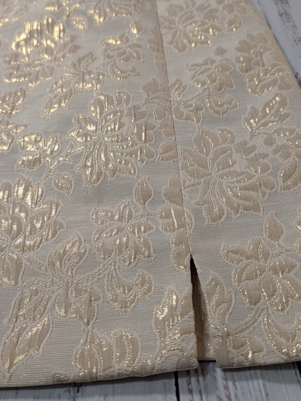 Evan Picone Gold Floral Brocade Sheath Dress Size 6 Cocktail Wedding - Picture 3 of 12